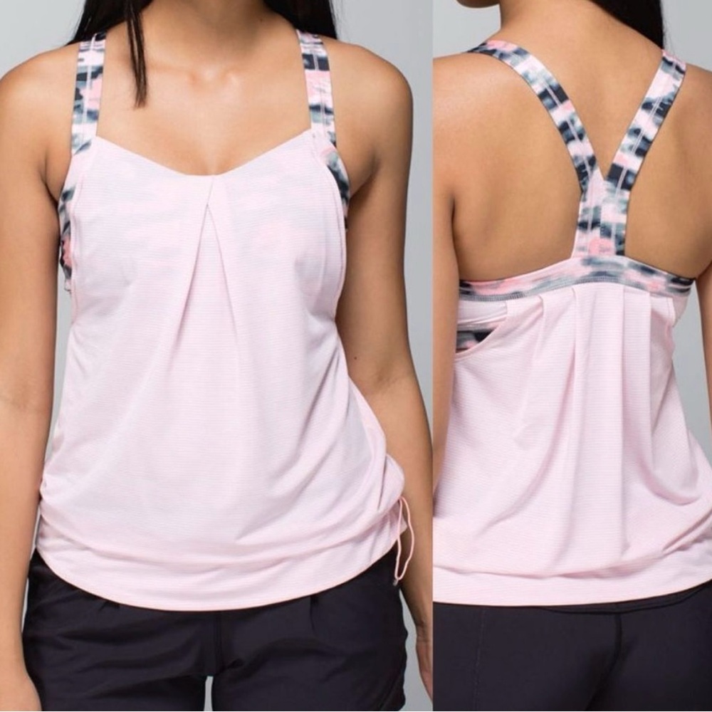 Lululemon Rest Less Tank Pink Wamo Camo Size 6